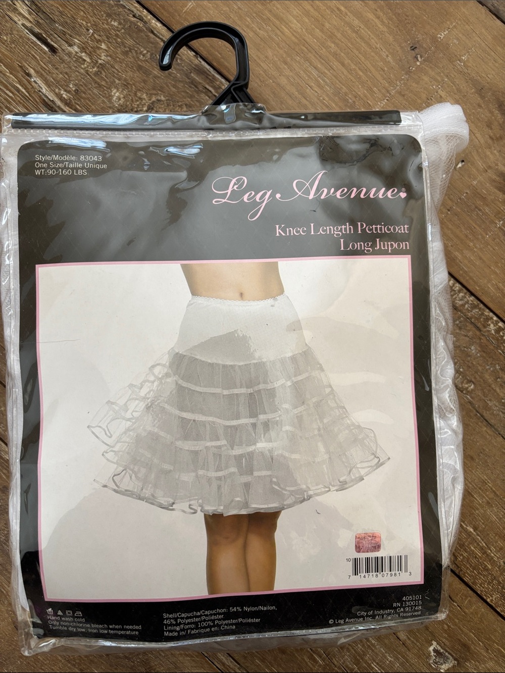 Leg Avenue Knee Length Petticoat NWT